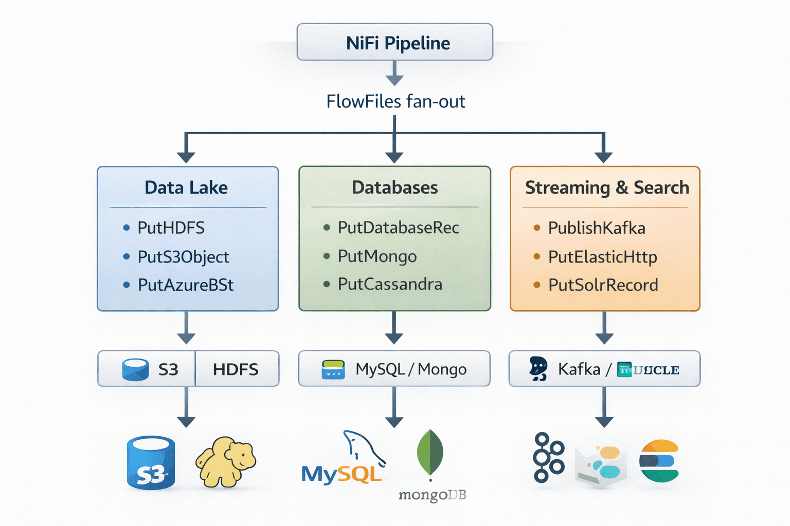 NiFi Output Destinations and Routing